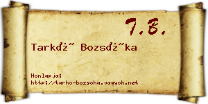 Tarkó Bozsóka névjegykártya